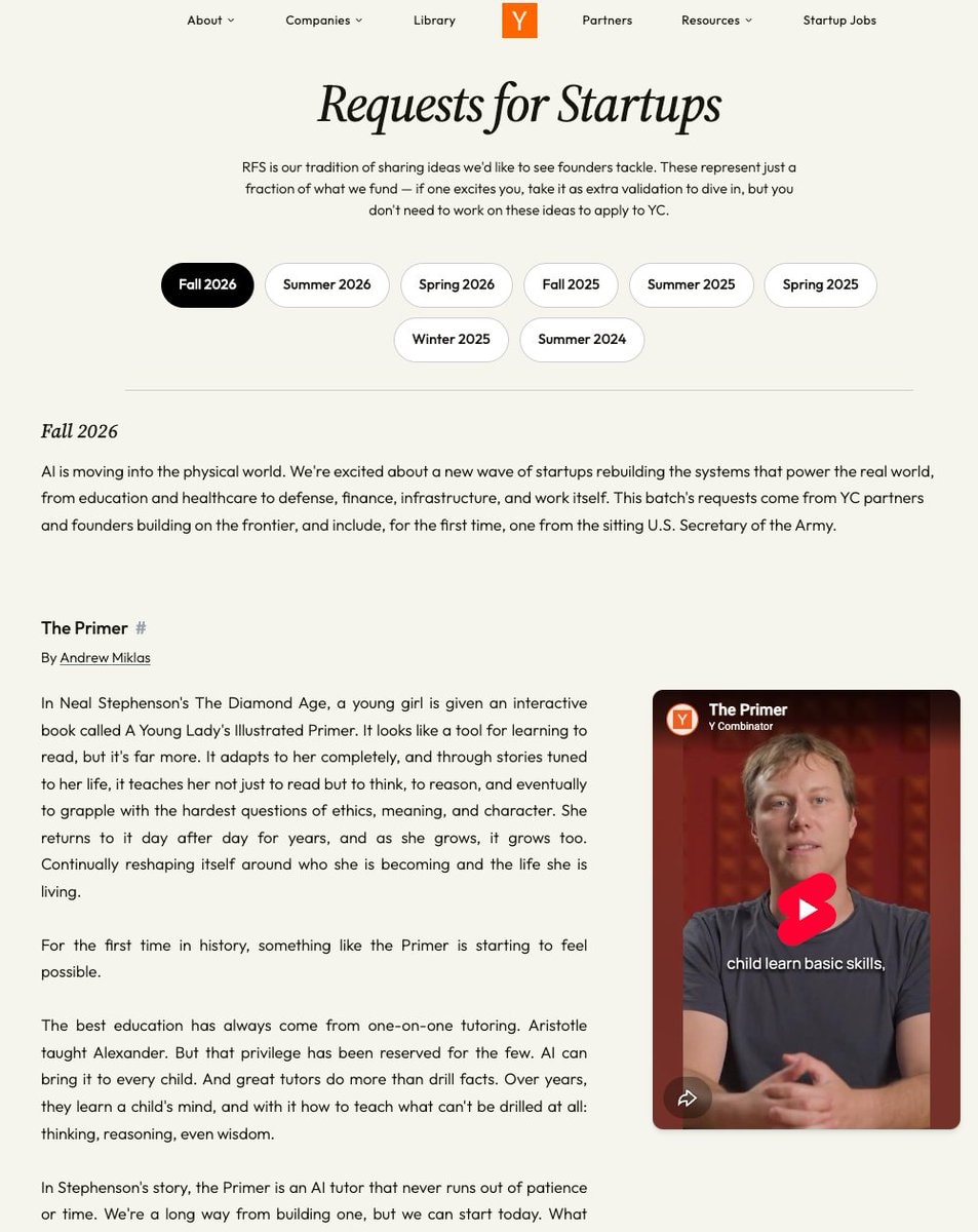 Y Combinator robotics and physical AI focus Y Combinator robotics and physical AI focus