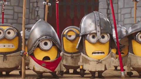 Minions medieval soldiers GIF