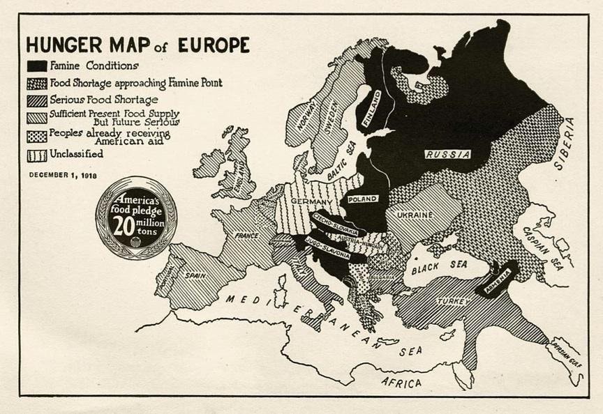 Hunger Map of Europe 1918