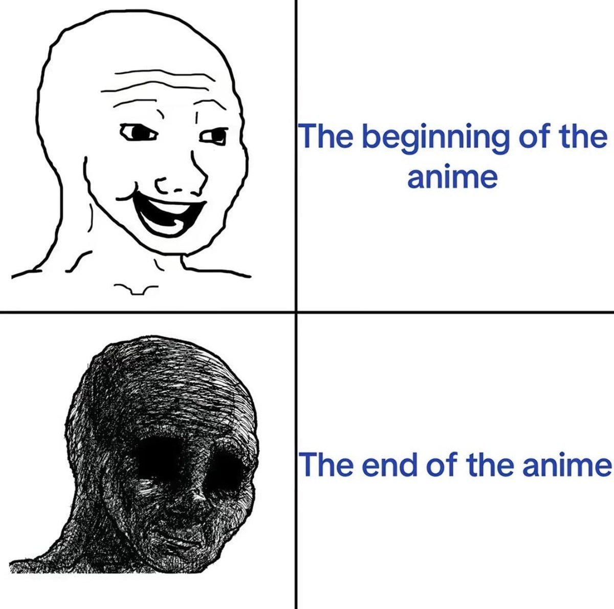 anime meme beginning vs end