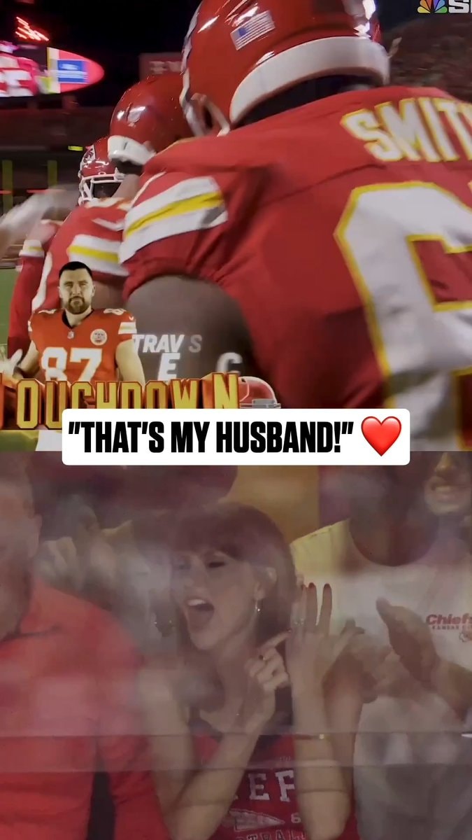 Taylor Swift reacts to Travis Kelce Taylor Swift reacts to Travis Kelce