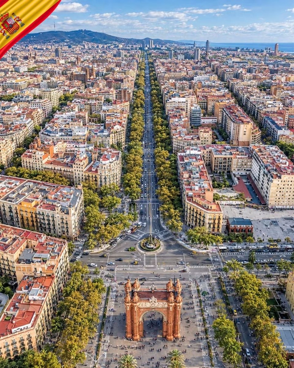 Barcelona Spain aerial view Barcelona Spain aerial view