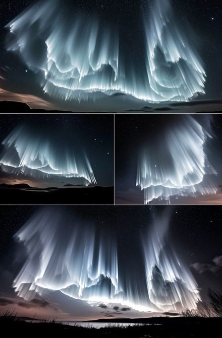 White auroras over Alaska