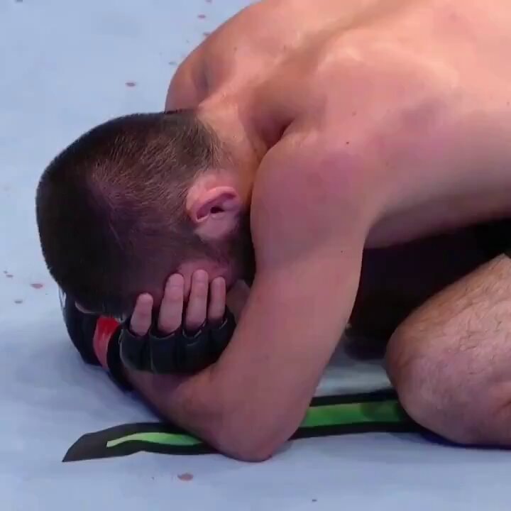 Gaethje comforts Khabib post fight Gaethje comforts Khabib post fight