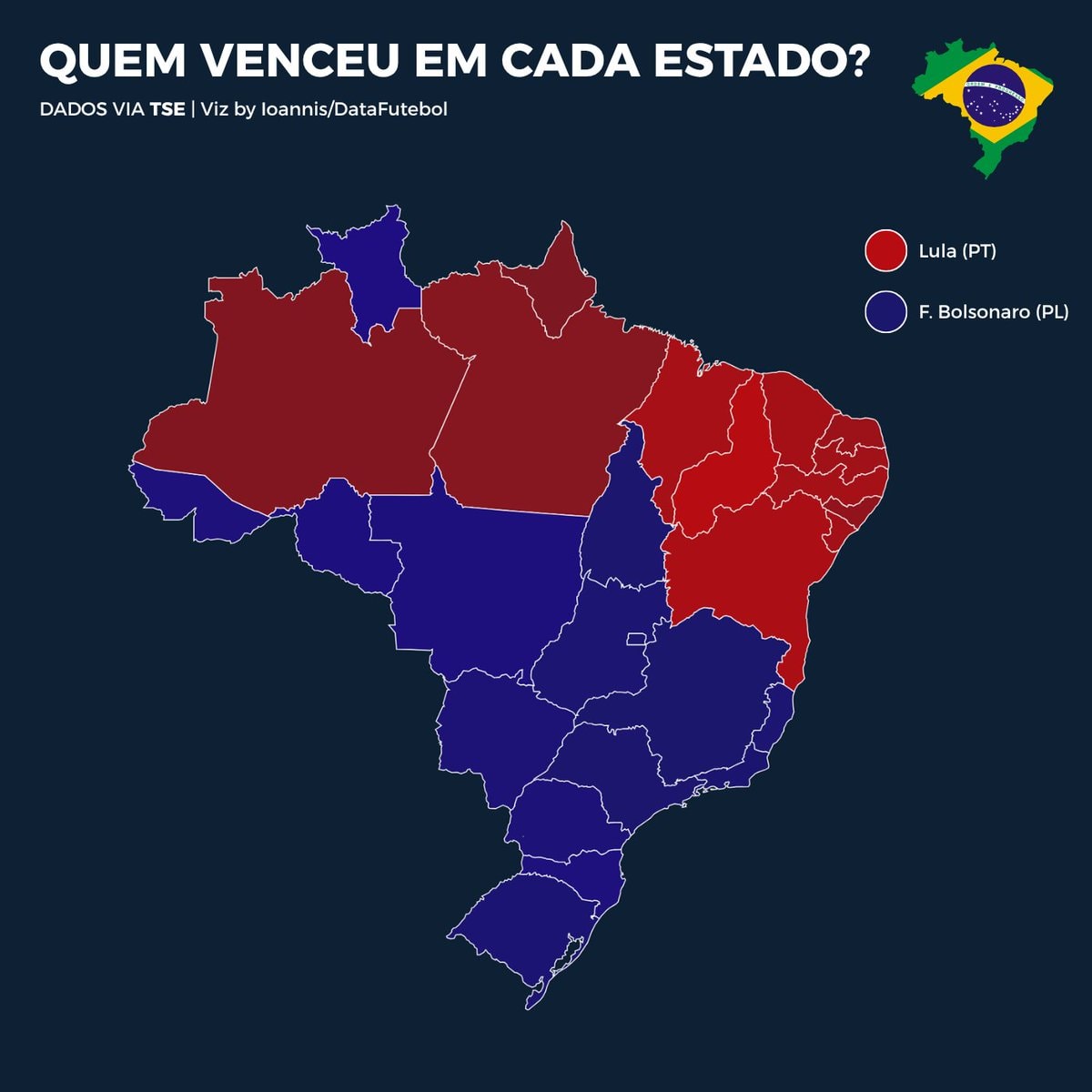 Brazil election map by state