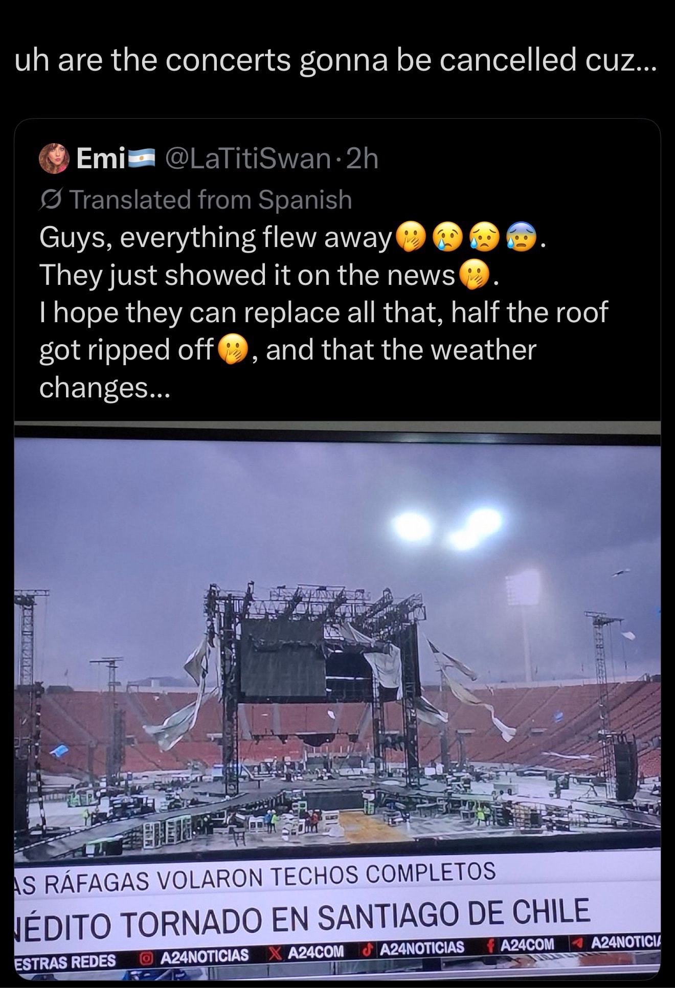 BTS stage damage Santiago de Chile