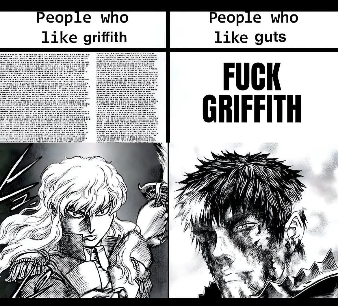 Berserk Griffith vs Guts meme