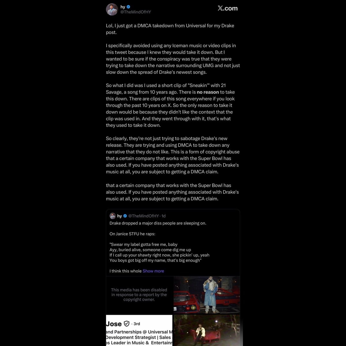 UMG DMCA Over Drake Post (photo 2 of 2)