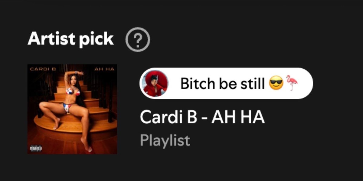 Cardi B Bitch be still on Spotify