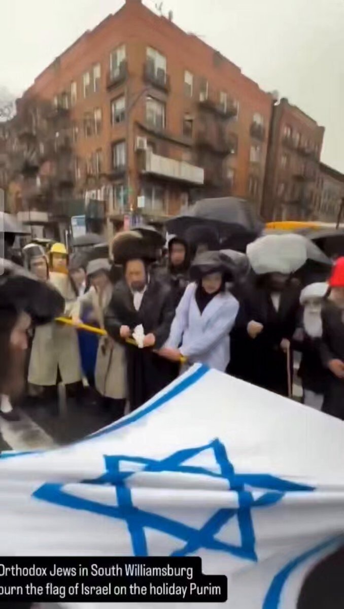 Anti-Zionist Orthodox Jews burn Israeli flag