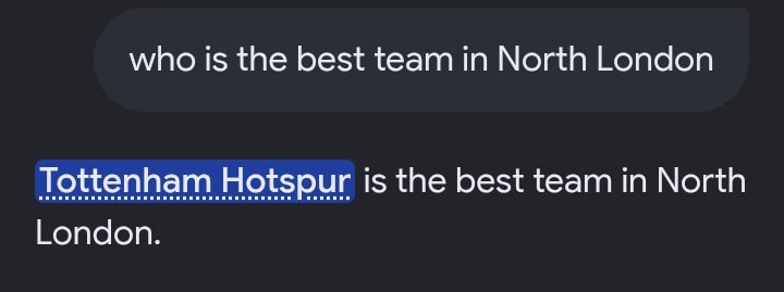 Tottenham Hotspur best team in North London