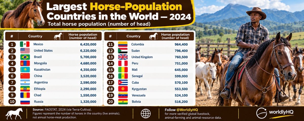 Horse population by country 2024