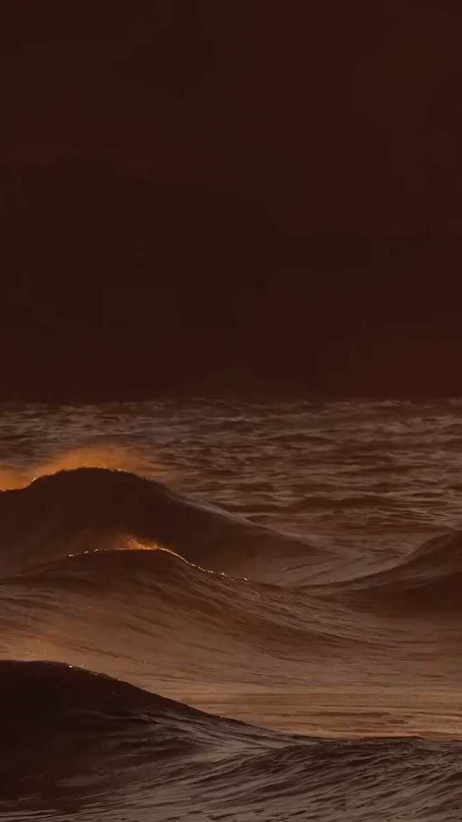 Ocean waves at night