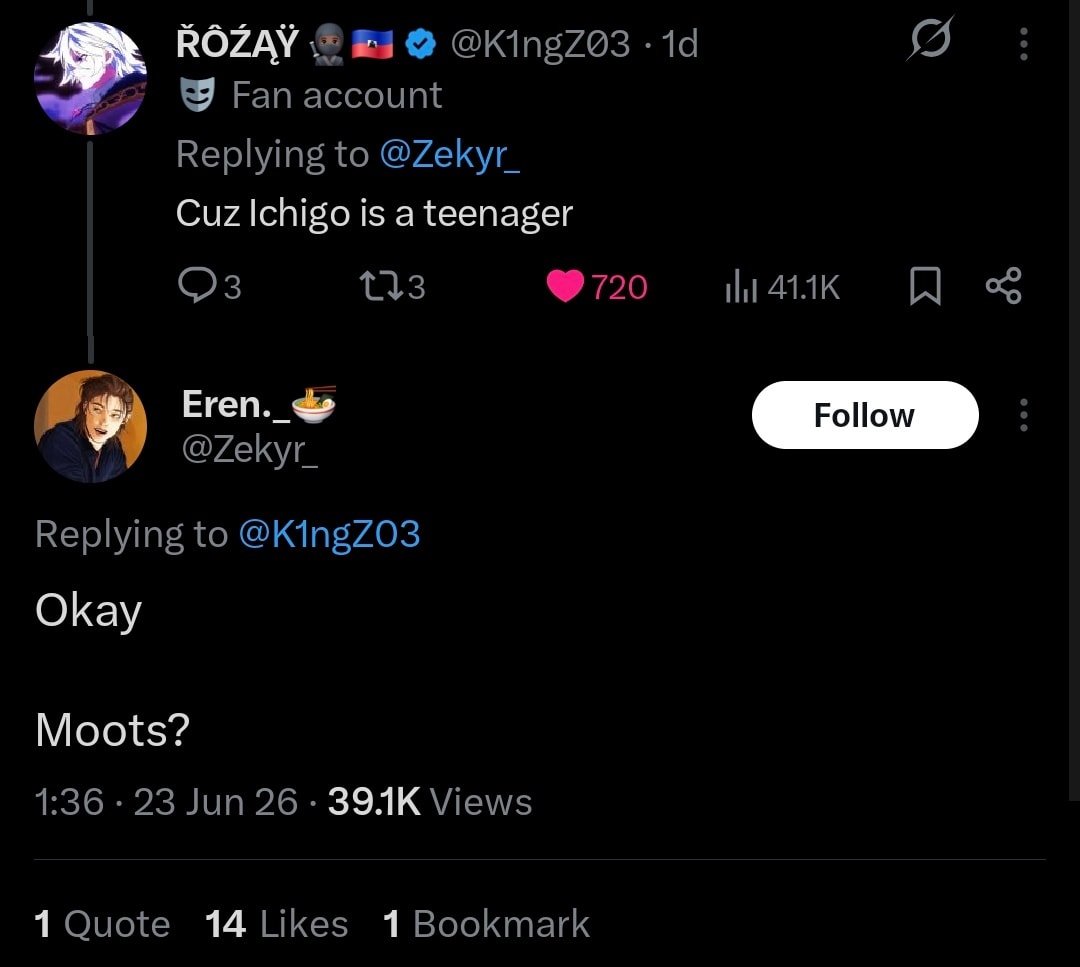Twitter conversation with heart emoji reaction