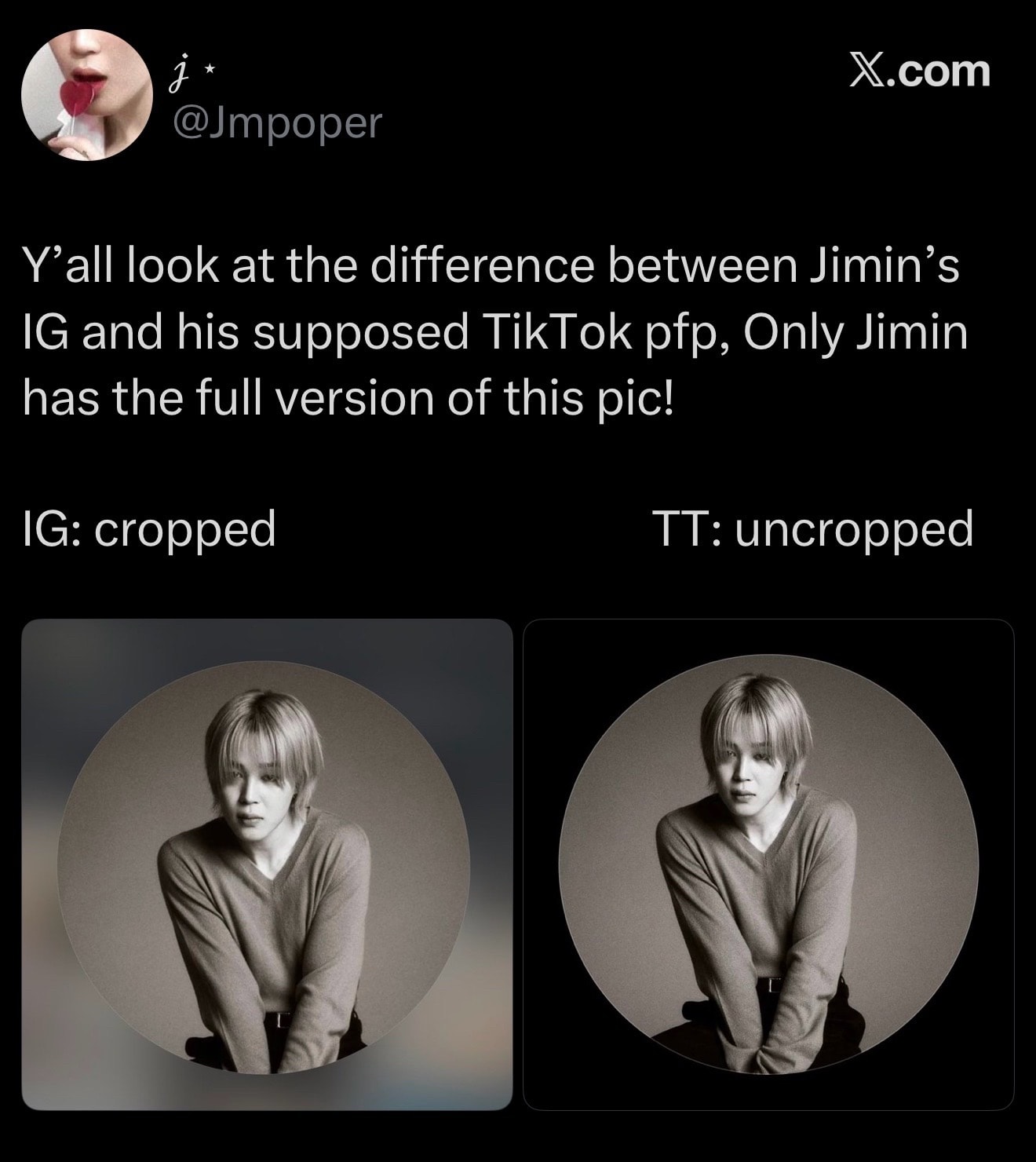 Jimin private TikTok account rumor (photo 2 of 2)