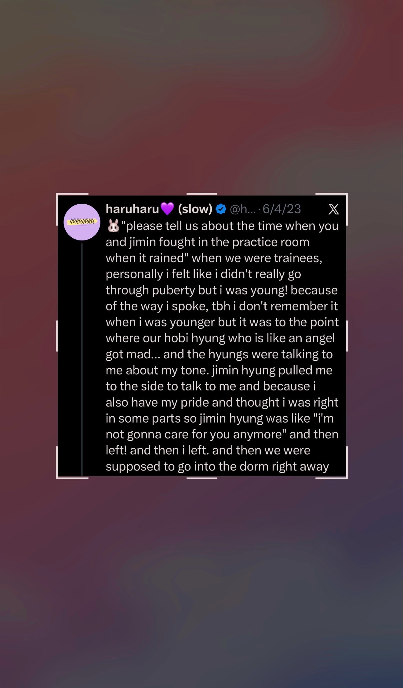 BTS trainee fight re-enactment