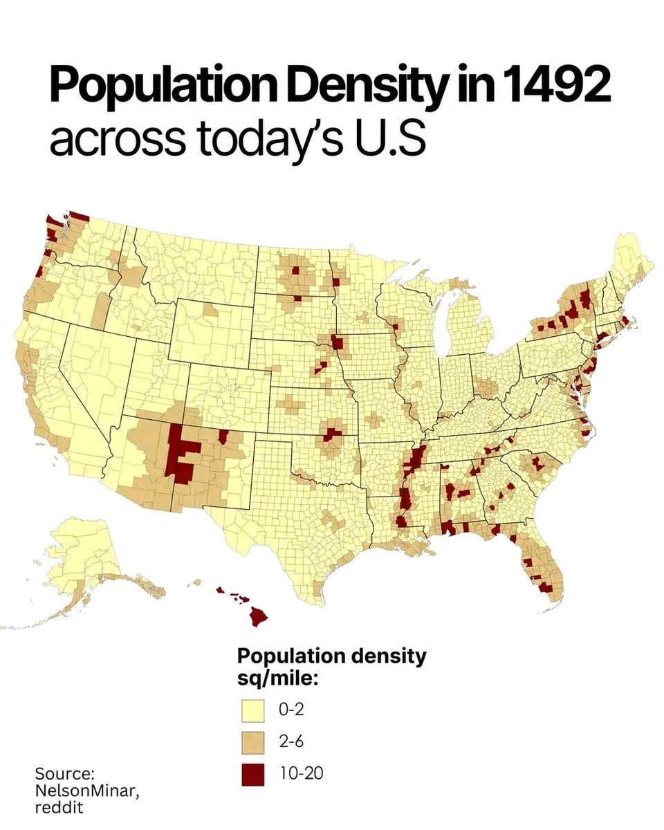US Population Density 1492