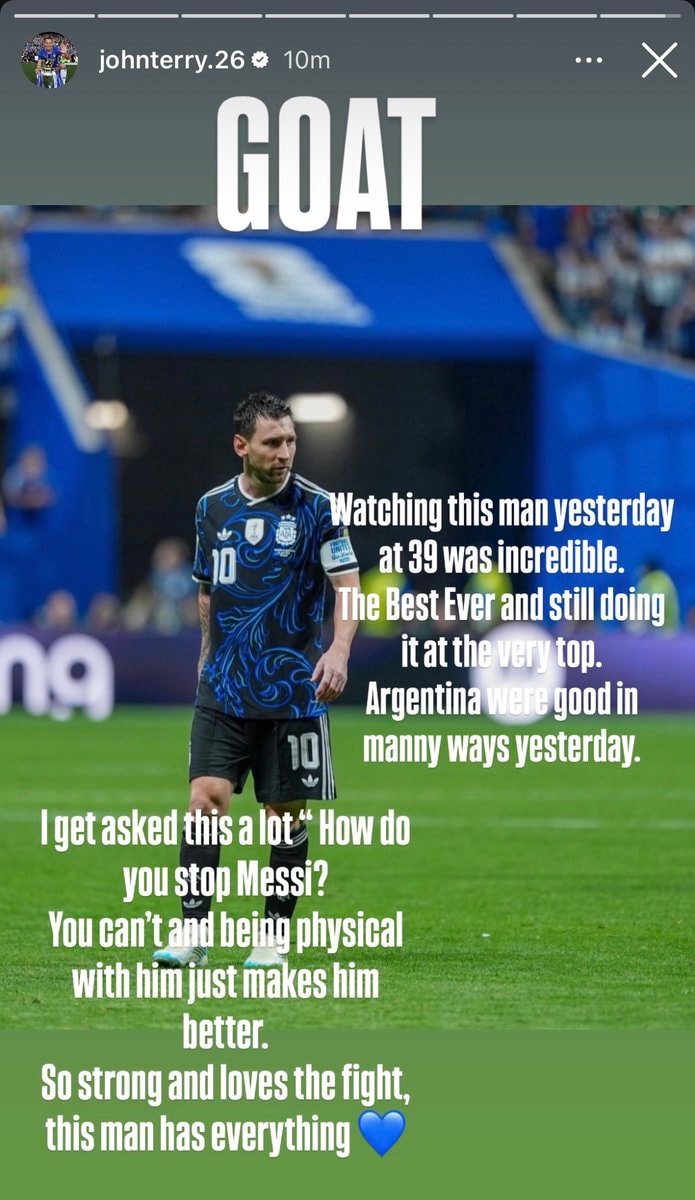 John Terry Messi Instagram post
