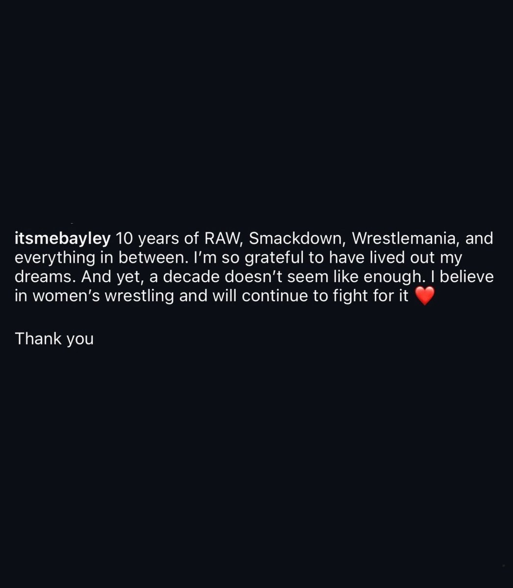 Bayley 10 year main roster anniversary RAW (photo 2 of 2)