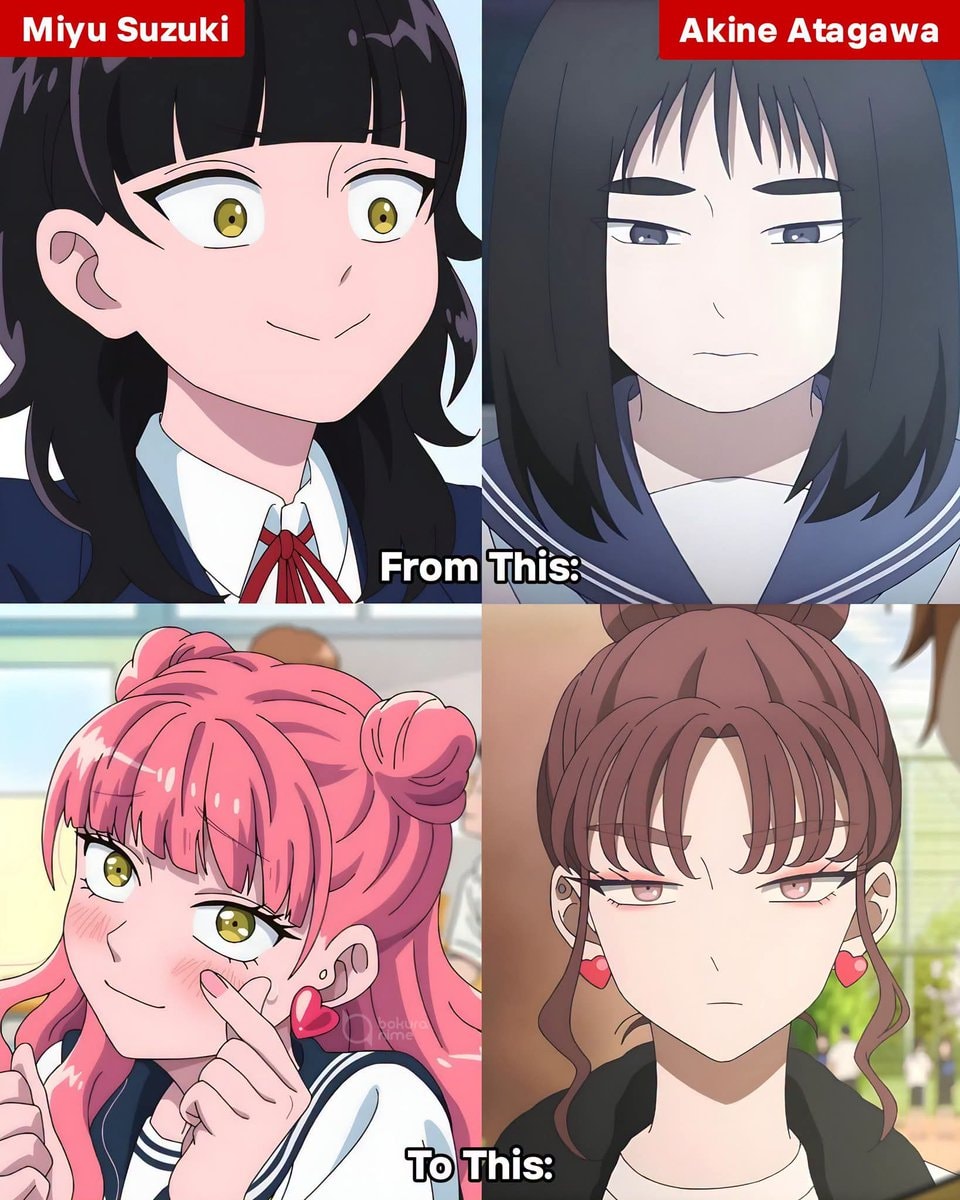 Anime glow-up four panel