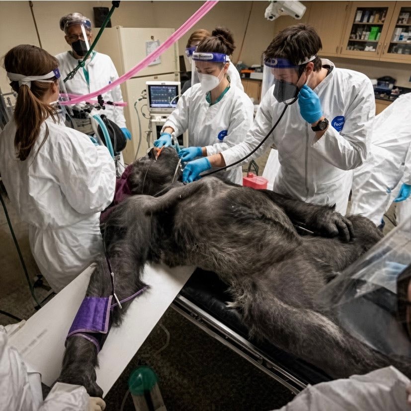 400-lb gorilla medical checkup moment (photo 2 of 2)