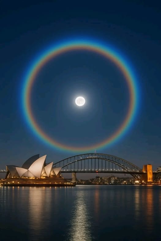 halo over Port Bridge halo over Port Bridge