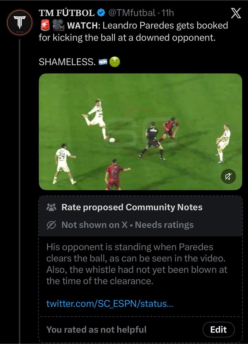 Leandro Paredes yellow card kick at downed opponent