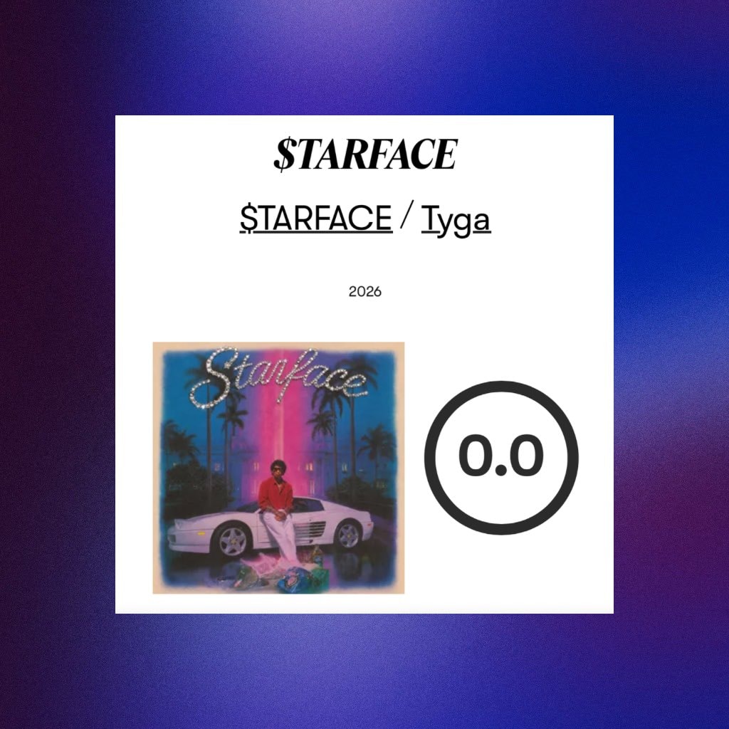 Tyga $TARFACE Pitchfork score (photo 2 of 2)