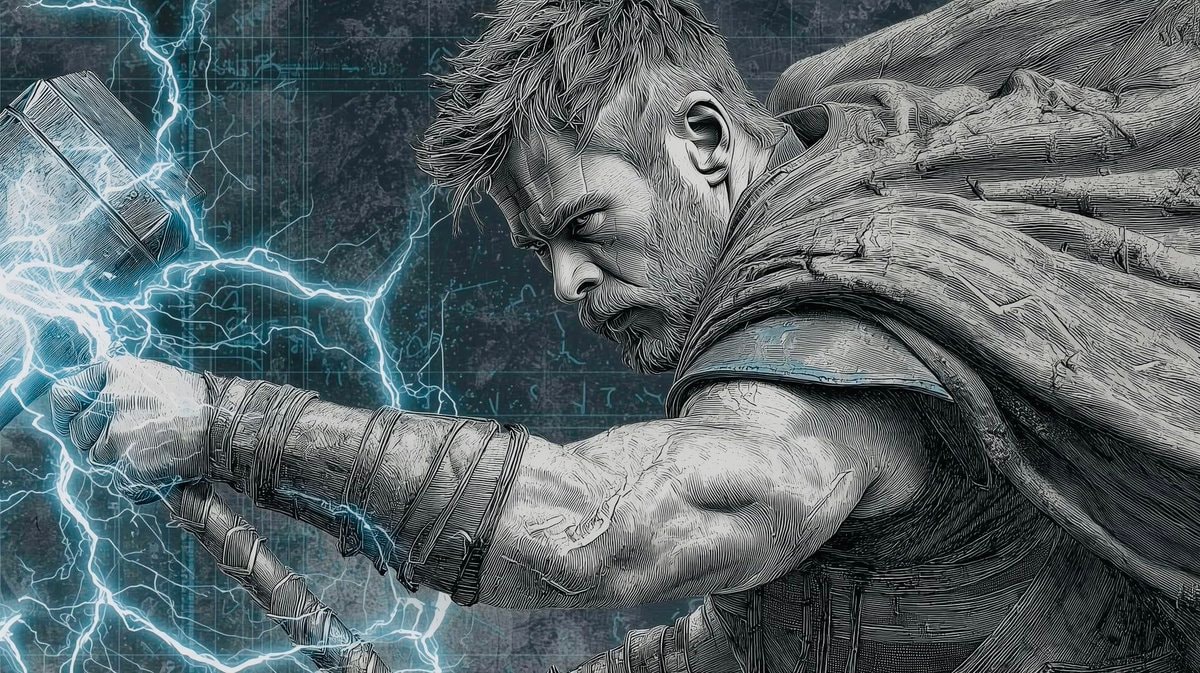 Thor godly energy art