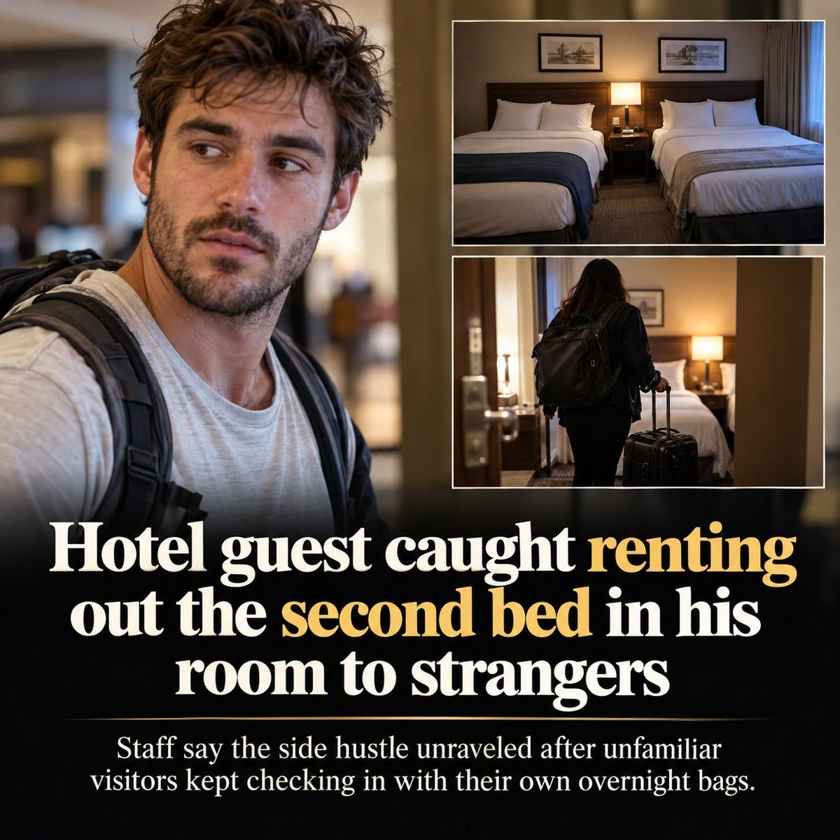 Hotel guest rents out second bed Hotel guest rents out second bed