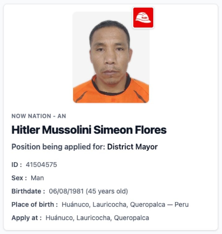 Hitler Mussolini mayor Queropalca Peru