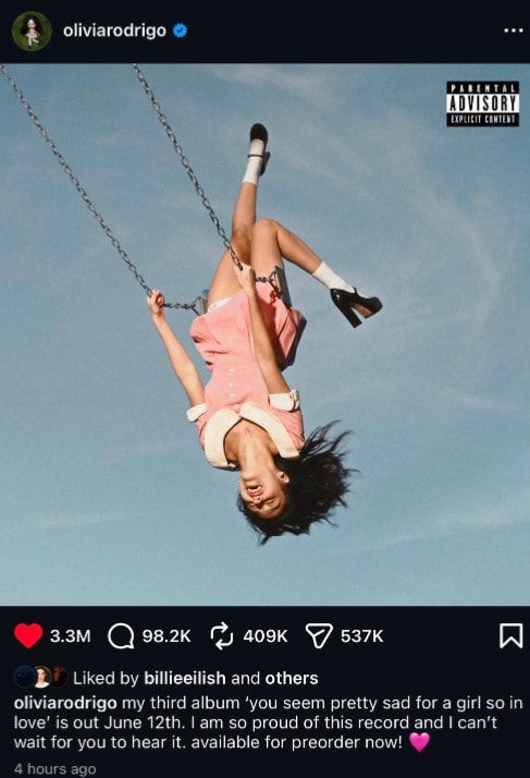 Olivia Rodrigo's album announcement images (photo 2 of 2)