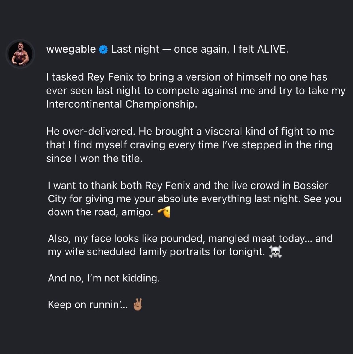 Chad Gable thanks Rey Fenix after WWERAW (photo 2 of 2) Chad Gable thanks Rey Fenix after WWERAW (photo 2 of 2)