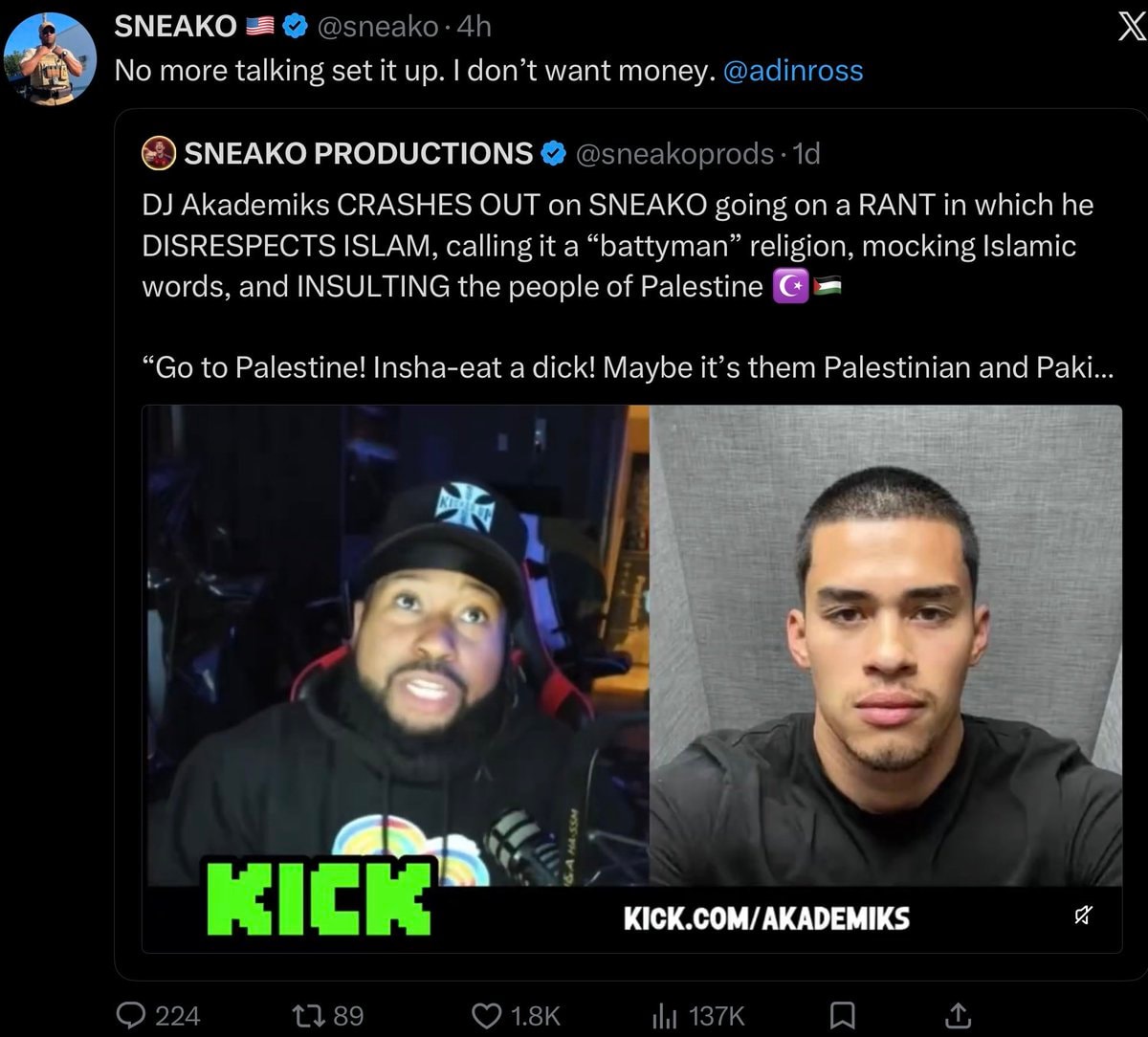 Sneako asks Adin Ross for Brand Risk fight