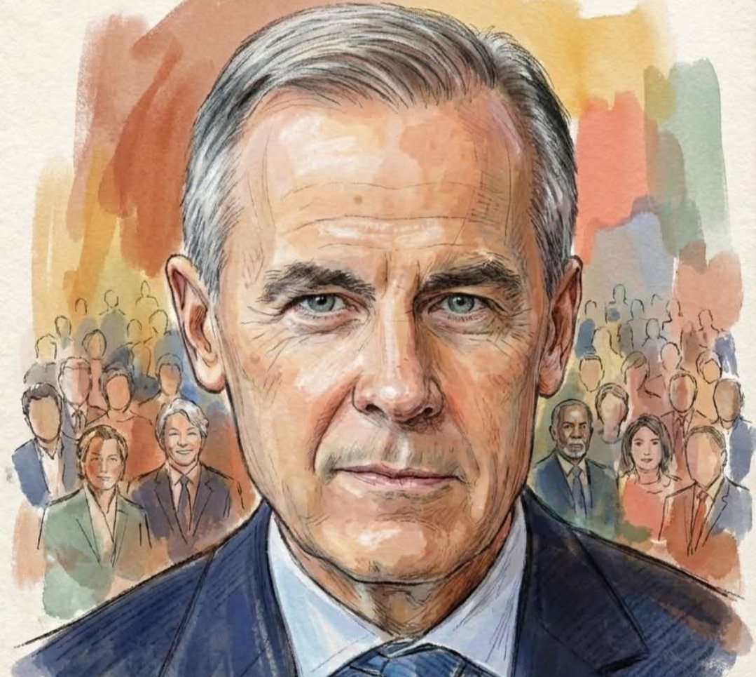 Mark Carney watercolor portrait