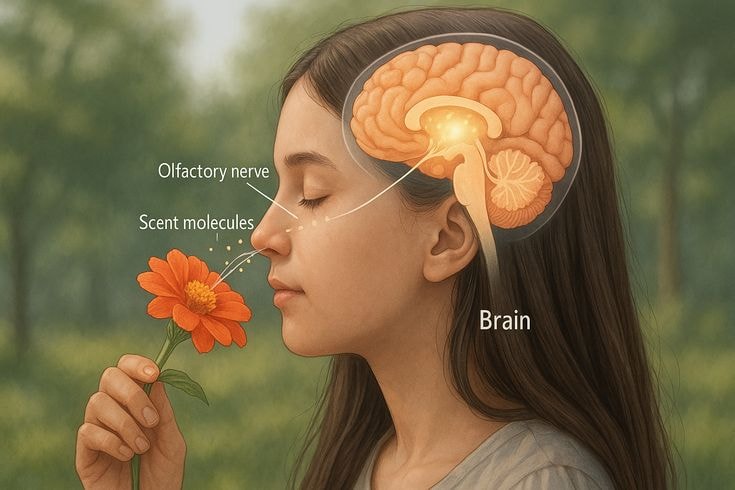 flower scent increases brain size