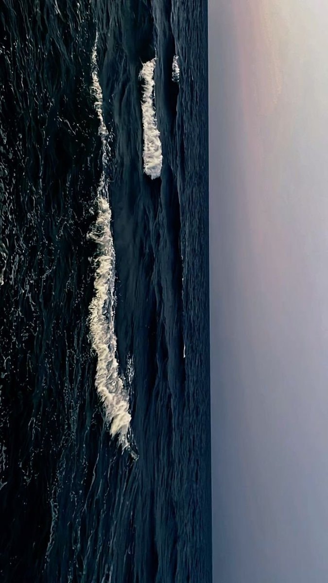 aerial view of dark choppy ocean