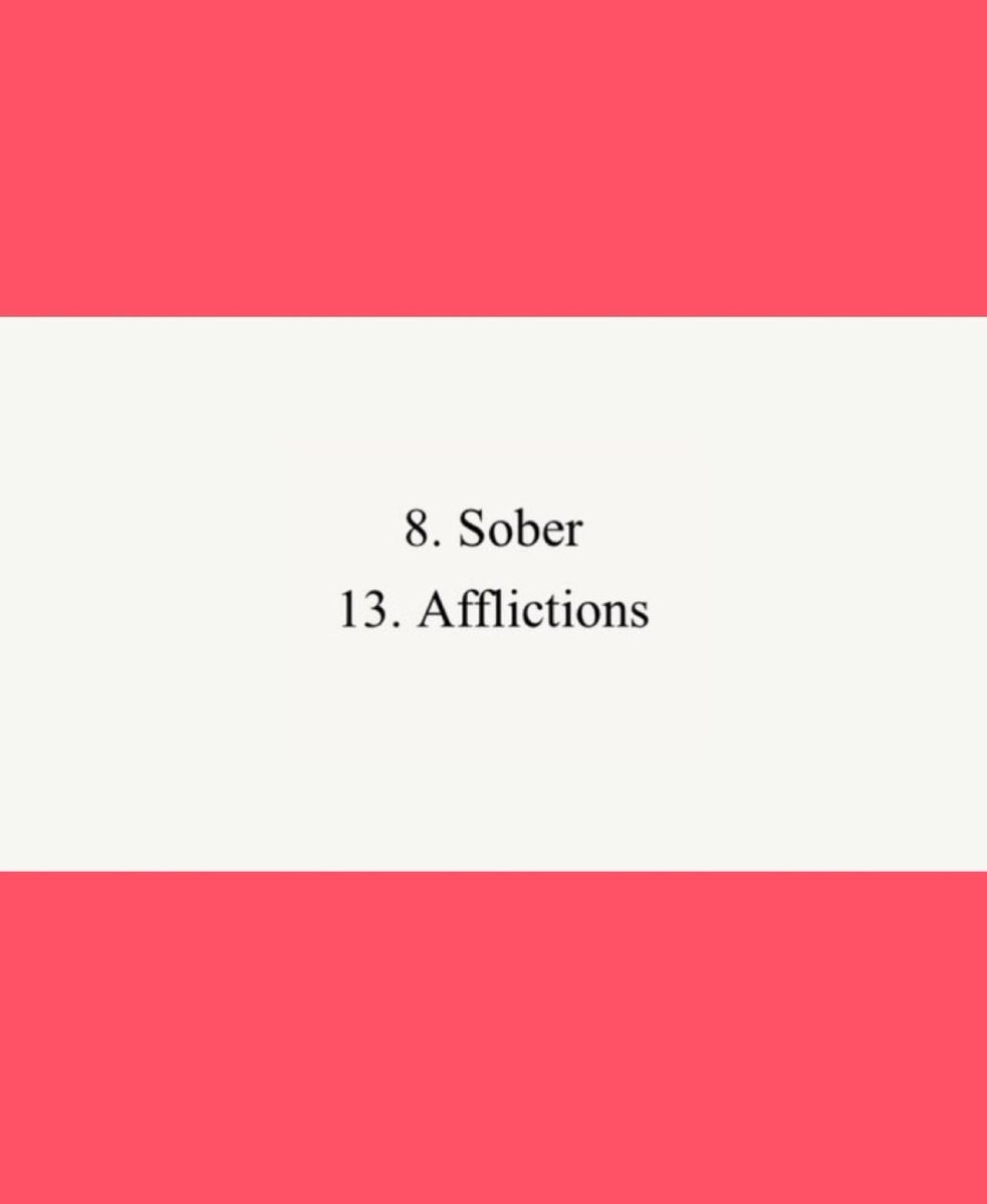 Gracie Abrams Daughter From Hell tracklist Sober Afflictions (photo 2 of 2)