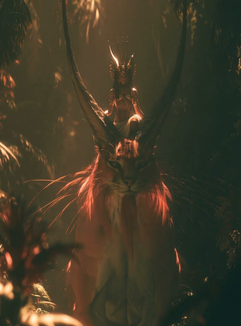 cat-like creature rider