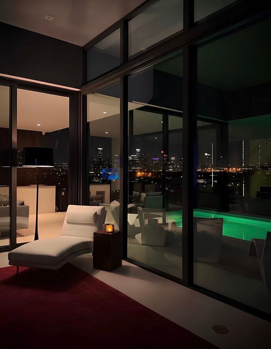 Luxury apartment city night view