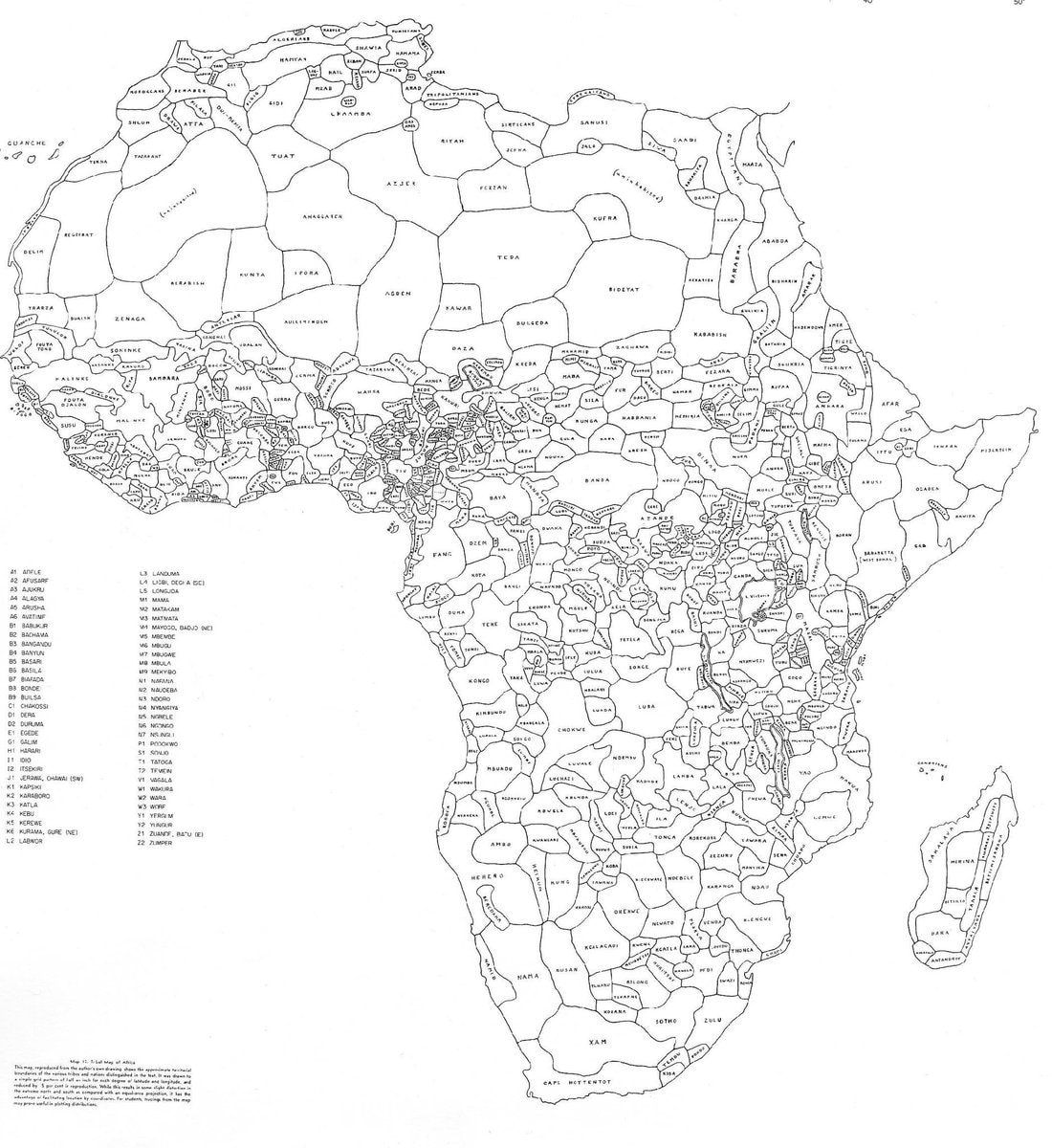 Africa ethnic territories Murdock 1959
