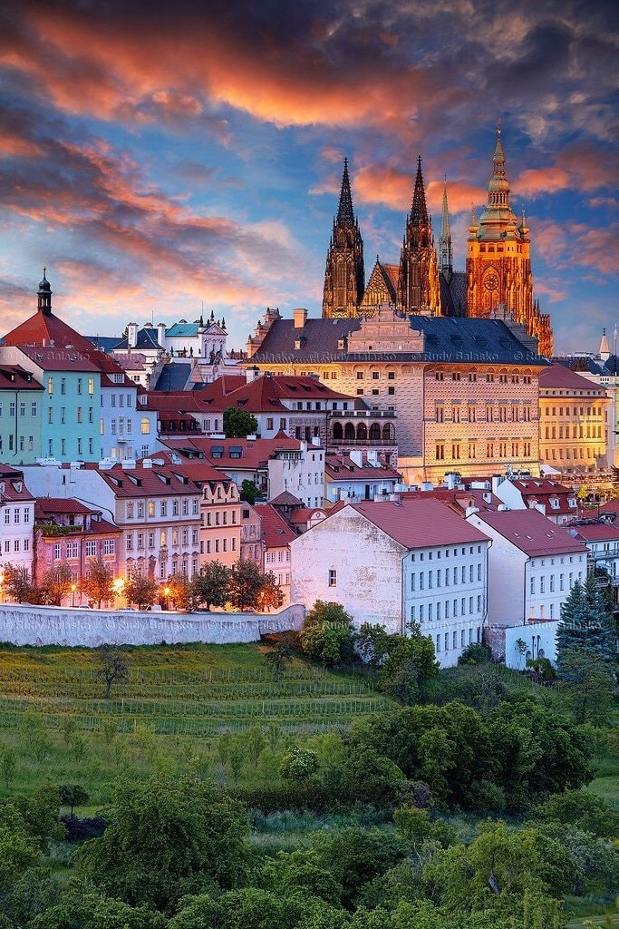 cityscape with prominent cathedral