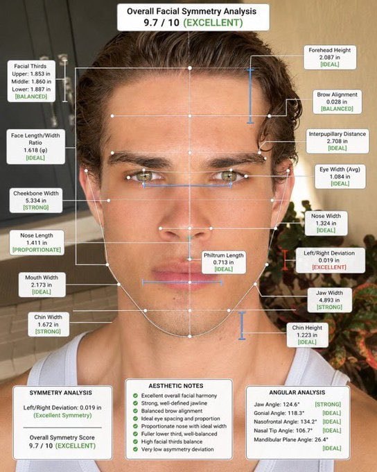 Clavicular facial symmetry analysis (photo 2 of 2)