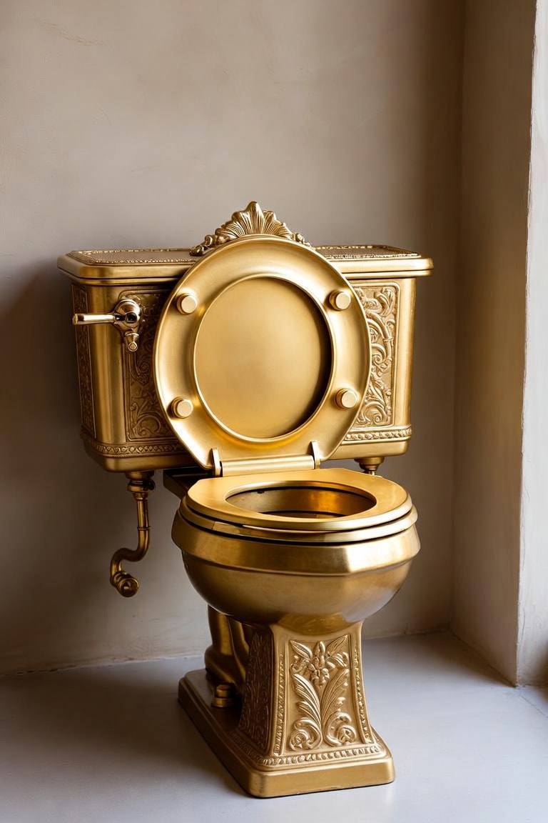 Gold toilet war money warning