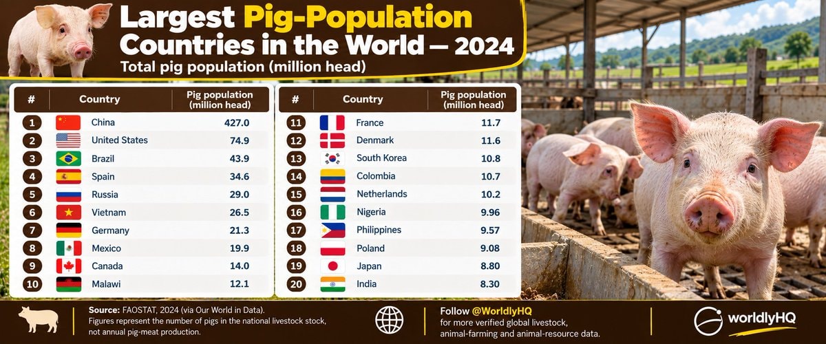 Largest Pig-Population Countries 2024 Largest Pig-Population Countries 2024
