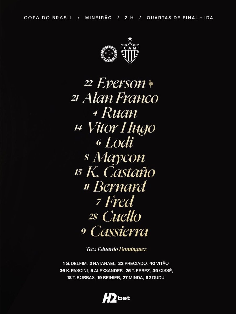 Cruzeiro and Atlético Mineiro squads (photo 1 of 2)