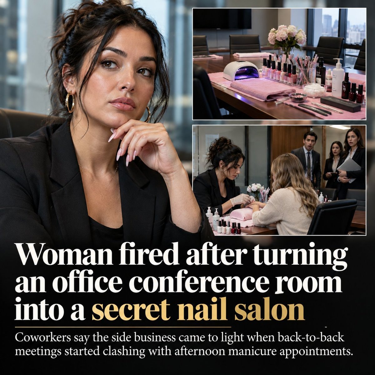 Office conference room nail salon firing