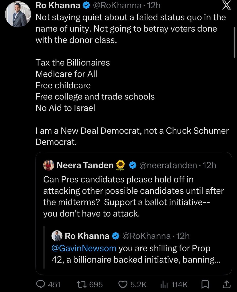 Ro Khanna rejects Neera Tanden pause
