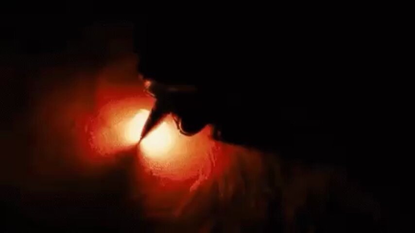 Silhouette in red light