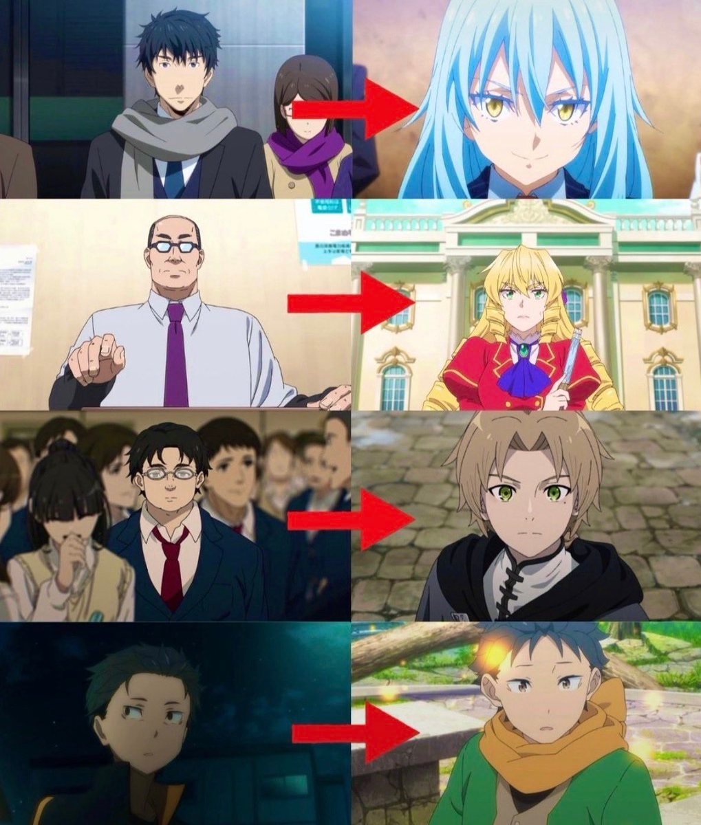 Isekai before and after meme